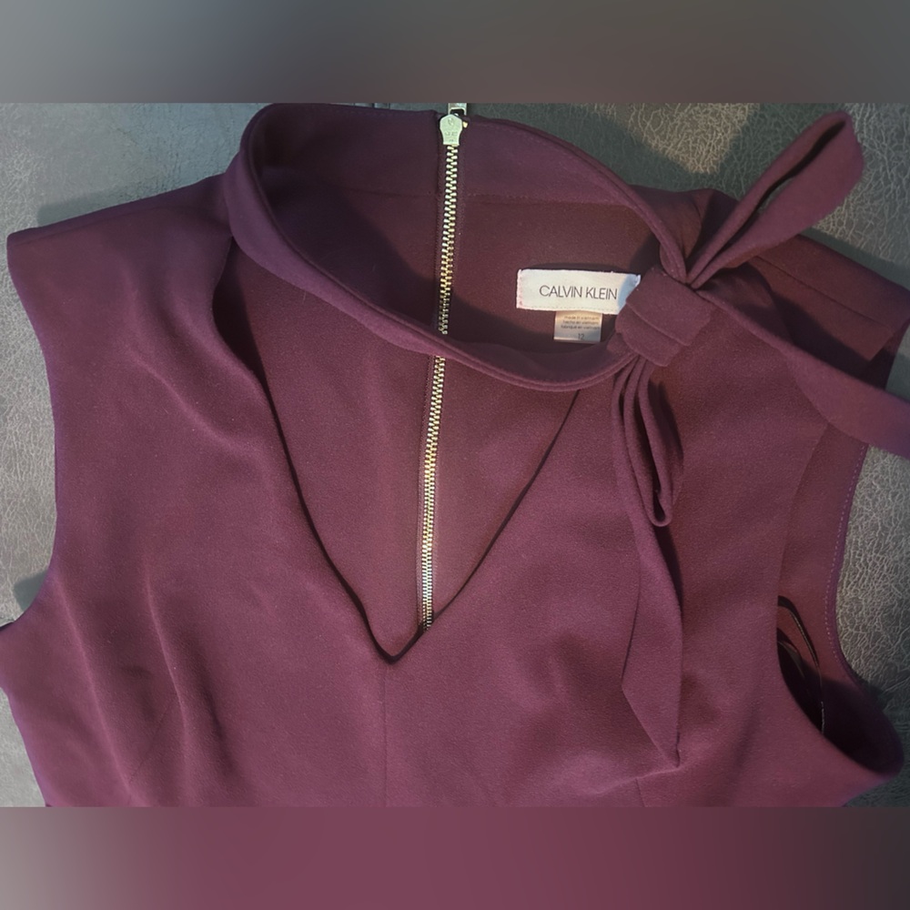 Calvin Klein aubergine gold hardware jumpsuit size 12 - Picture 10 of 13